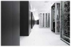 Rows of servers at WVNET's Data Center