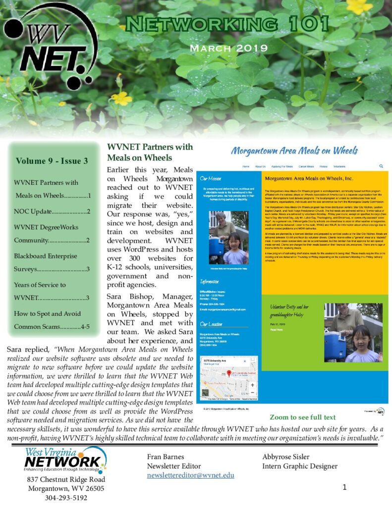 thumbnail of WVNET Newsletter March 2019