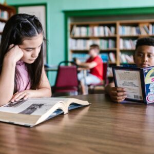 Photo of kids at a library